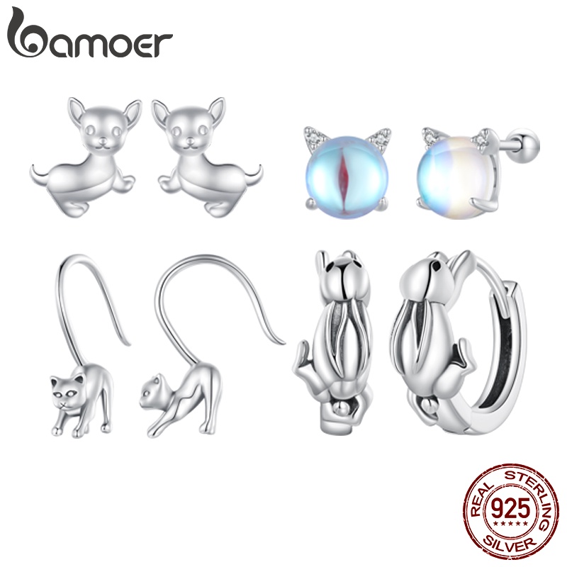 Bamoer Bông Tai bạc 925 Hình Động Vật Cho Nữ