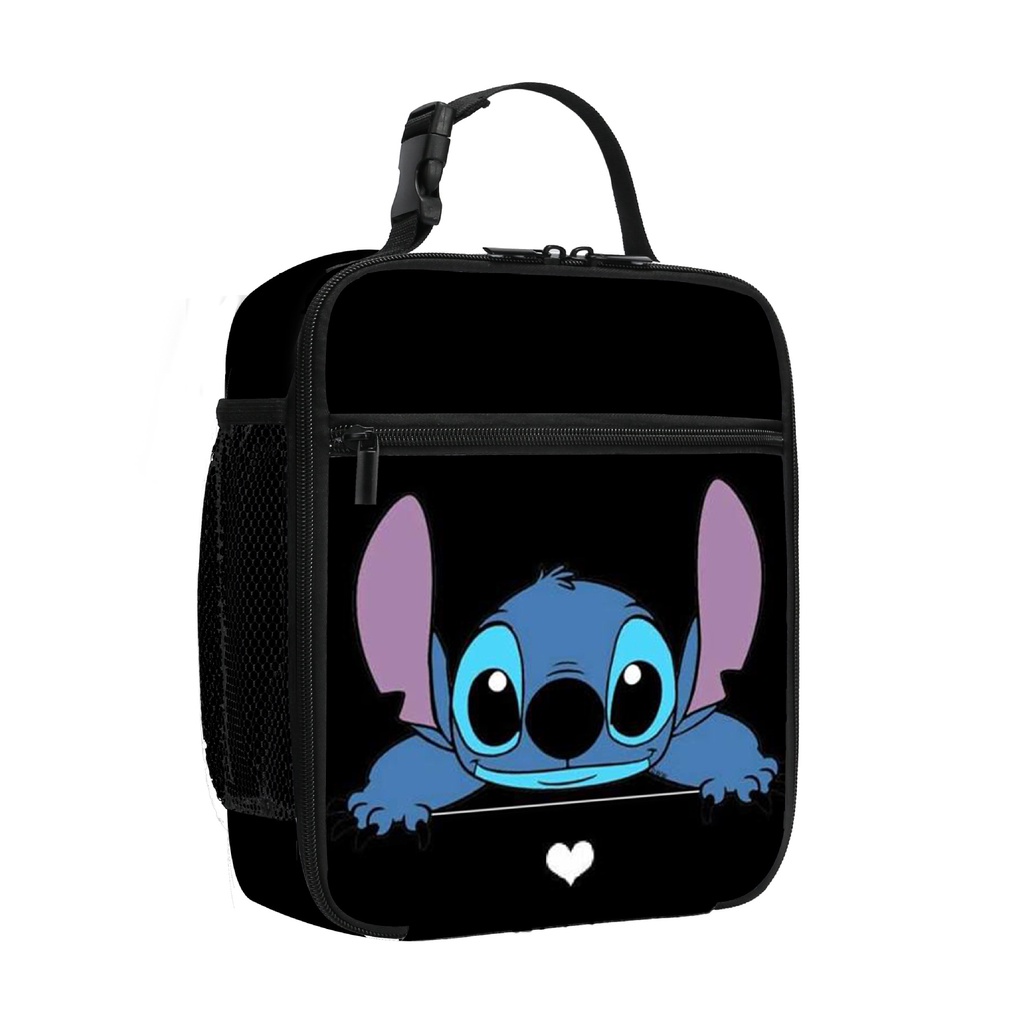 Túi Đựng Hộp Cơm Trưa Giữ Nhiệt Đa Năng In Họa Tiết Stitch Dễ Thương Cho Bé