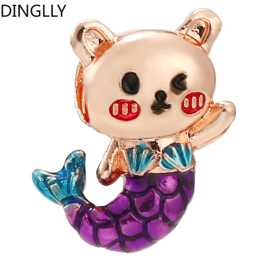 Hạt charm Mạ Vàng Hồng Hình Động Vật Và Hoa Cầu Vồng Bằng Hợp Kim diy