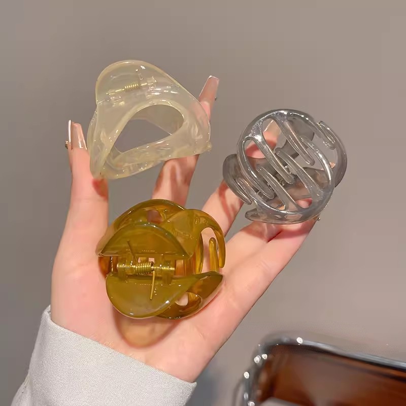 Kẹp Tóc Acrylic Màu Thạch Cá Mập / Kẹp Tóc Đuôi Ngựa Cỡ Vừa / Đơn Giản Thời Trang Hàn Quốc