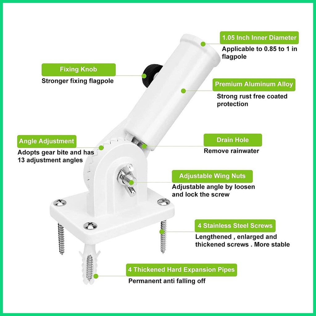 Giá Đỡ Cột Cờ Bằng Thép Không Gỉ Bền Chắc Tiện Dụng