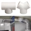 Đầu nối ống xả BORAGETE, Khớp nối ống thông gió nhanh PVC hình chữ T / Y, Bộ nối ống thông gió 100 / 150 / 200mm di động Bộ nối ống thông gió tại nhà
