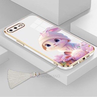 ốp lưng  iPhone 7 plus 8 plus 6s plus 6 plus iPhone 7 8 6s 6 se 2020 Ốp Điện Thoại Tpu Dẻo Mạ Màu Gradient In Hình Thỏ Kèm Dây Đeo