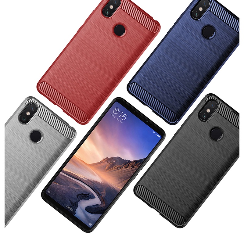 Dành cho Xiaomi Mi Max 3 2 Ultra Slim Brushed Họa tiết TPU mềm chống sốc