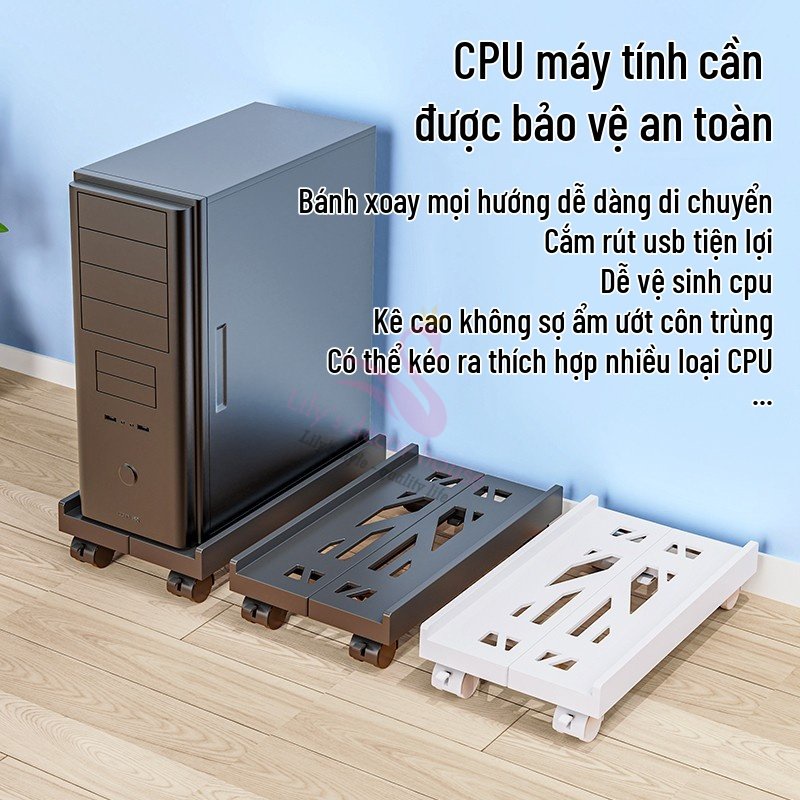 Kệ Để Cây Máy Tính CPU Lily's decor house Chất Liệu Khung Nhựa cứng thanh co kéo Inox
