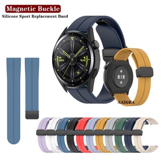 Dây đeo khóa từ tính bằng silicon cho Huawei Watch GT6 GT5 GT4 GT3 Pro GT2 42mm 46mm GT 2 2e 3 SE 4 5 6 / Buds