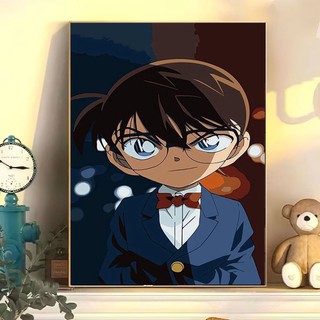 MZOI✨Tranh Sơn Dầu Trang 40*50cm tranh tô màu theo số tranh tô màu số hoá nhân vật hoạt hình tranh sơn dầu số  sơn acrylic  Trí Hình Thám Tử Conan (Tự Sơn)