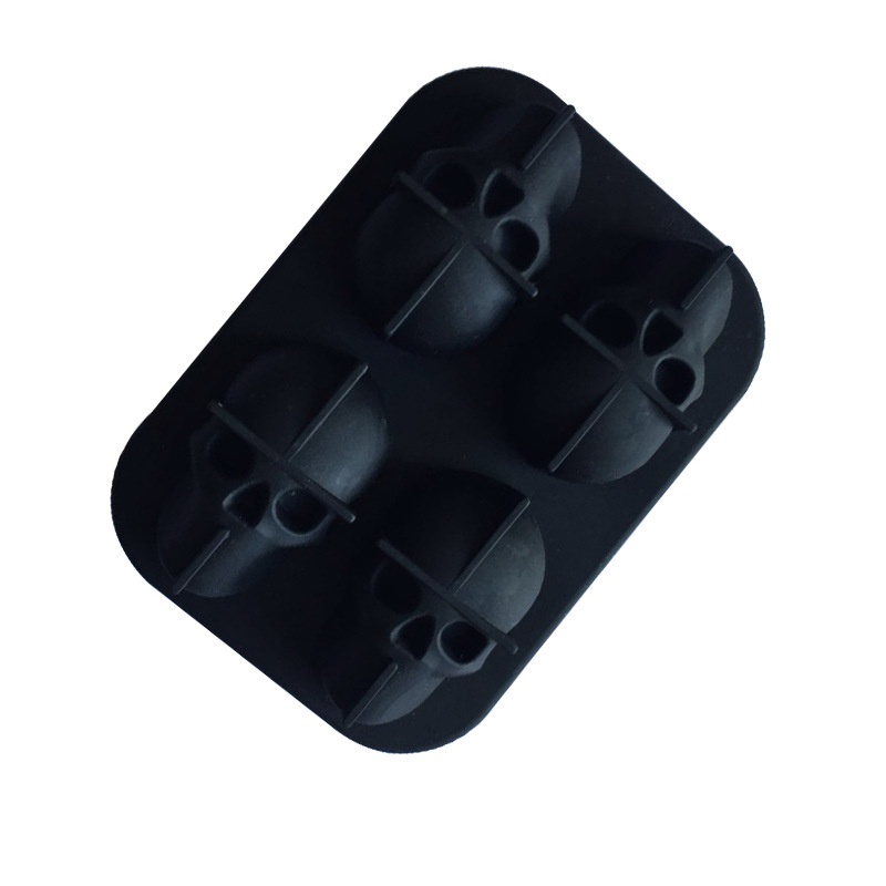4 khoang đầu lâu silicone khuôn whisky đá khuôn sô cô la khuôn kem khuôn bánh trang trí khuôn bánh pudding thạch khuôn DIY dụng cụ nướng bánh