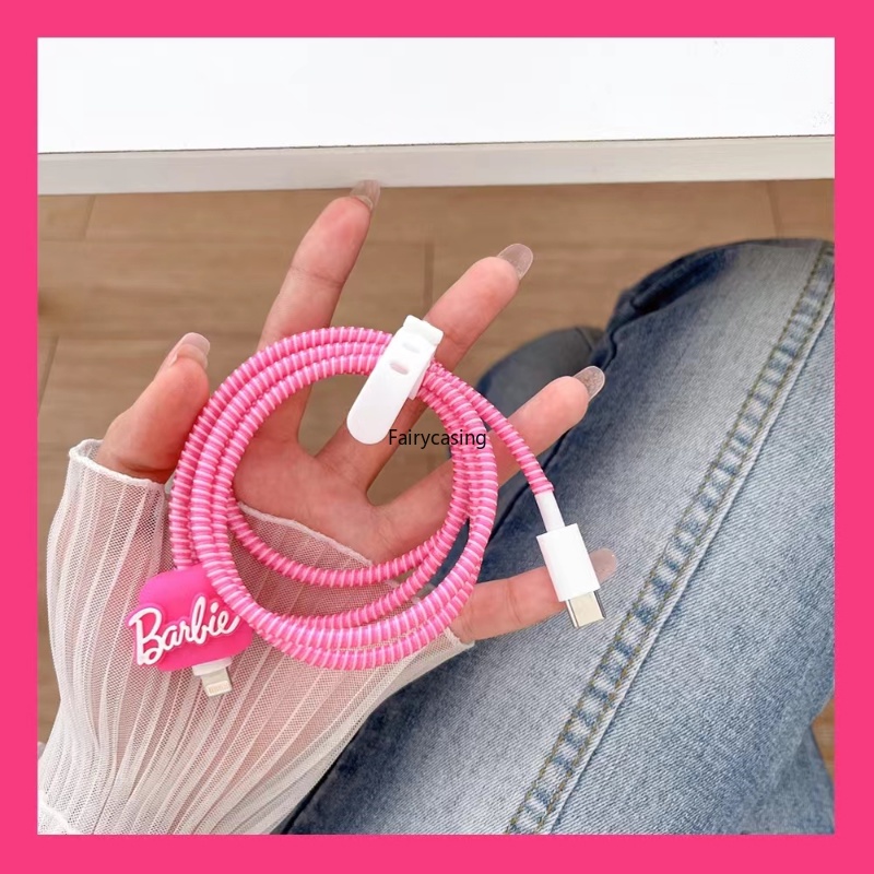 Ốp Điện Thoại Silicon Họa Tiết Búp Bê Barbie Thời Trang Thay Đổi Đầu Sạc USB Cho iPhone 18W / 20W 15 14 13 12 11 Pro Max