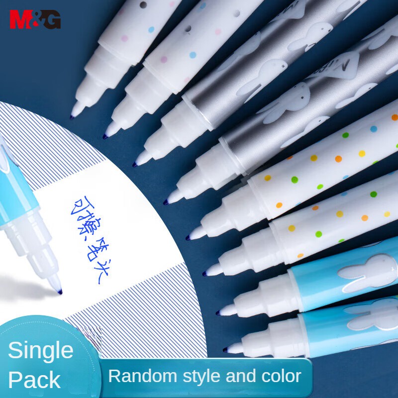 M&G Bút Bi M&G Hai Đầu Có Thể Tẩy Xóa Màu Xanh Dương Trơn Dành Cho Học Sinh