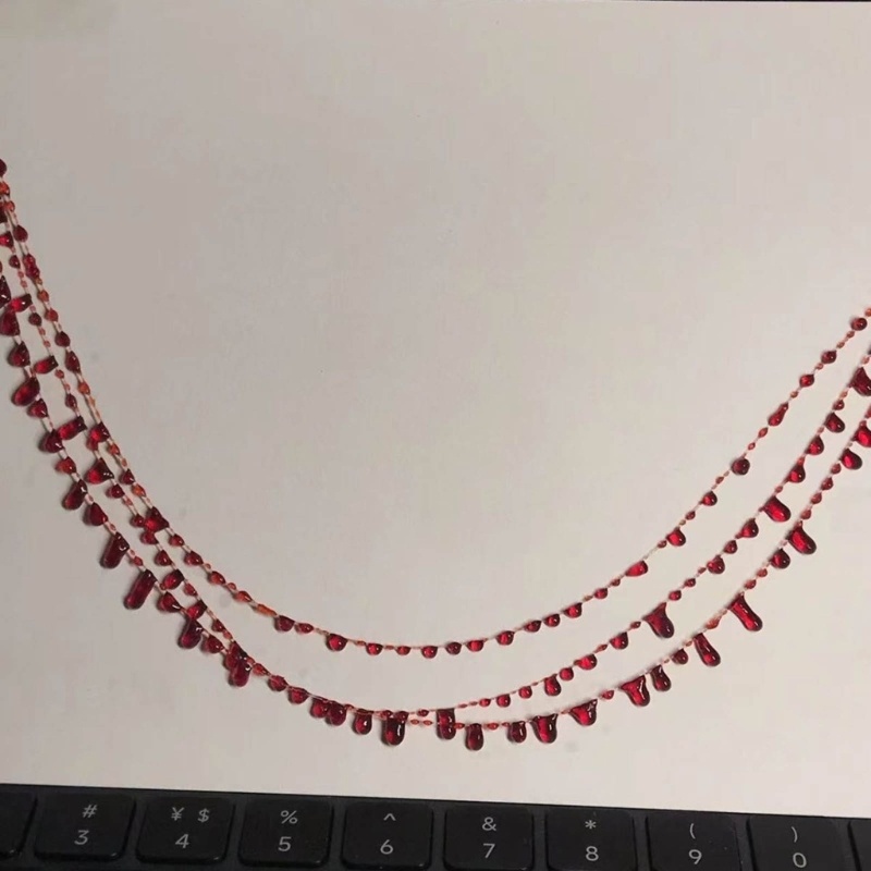 KIKIN Halloween Đảng Máu Chokers Vòng Cổ Điều Chỉnh得去除重复关键词后的内容有些许信息丢失，我将优化并保留所有相关信息：<optimized>KIKIN Halloween Đảng Máu Chokers Vòng Cổ Điều Chỉnh nhỏ Giọt Máu Xương Đòn Dây Chuyền Dainty Trang Sức Cho Women