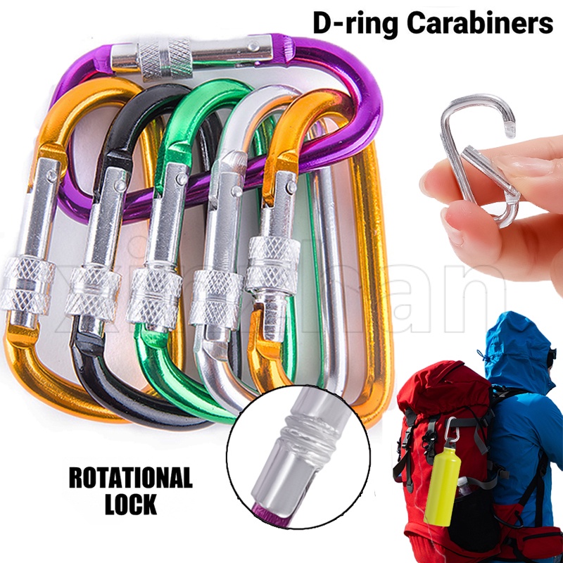 Khóa leo núi loại d có khóa / khóa an toàn leo núi carabiners / kẹp chìa khóa cắm trại đa chức năng / khóa ba lô chai nước ngoài trời / thiết bị đi bộ đường dài