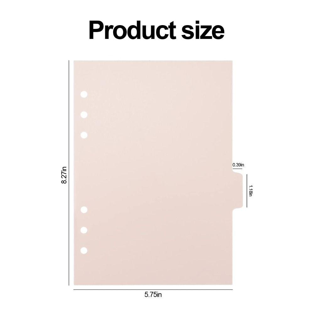 HIGHVIEWLS 6 CÁI Binder Divider, Nhựa 6 CÁI Tab trang chỉ mục, Planner Pink A5 6 Ring Binder Index Dividers Home