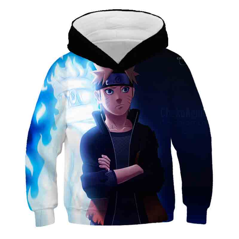 Naruto hoodies mới đến mùa thu bé trai cô gái áo nỉ kakashi in 3d trẻ em quần áo dài tay thể thao