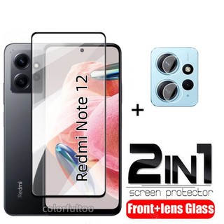 Kính Cường Lực 2 Trong 1 HD Bảo Vệ Toàn Màn Hình Cho Xiaomi Redmi Note 12 Pro 5G Note12Pro Note12 4G 5G 9H