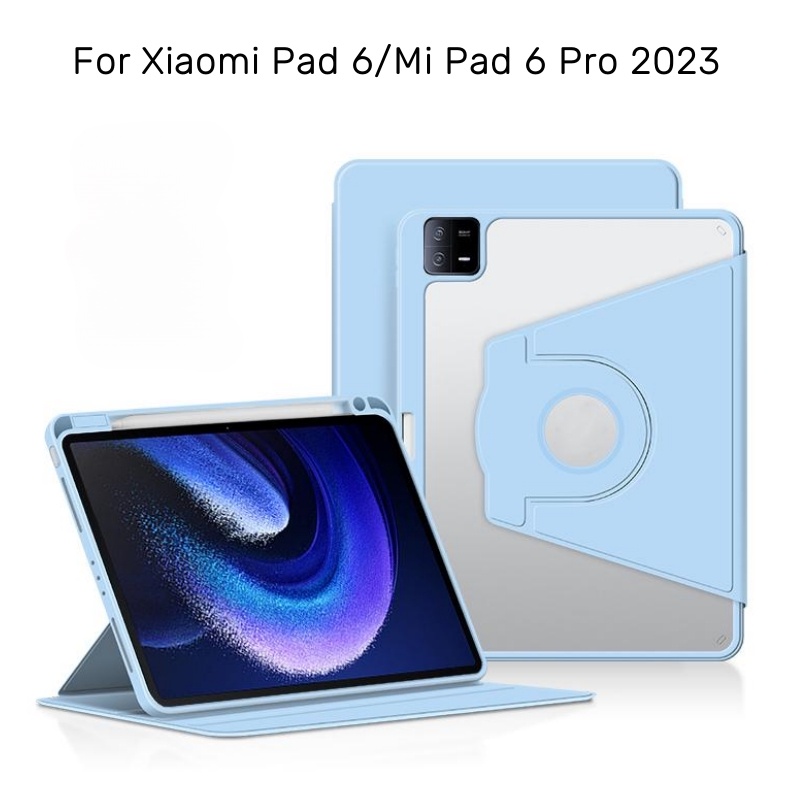 Bao Da Máy Tính Bảng Trong Suốt Tự Động Bật Tắt Màn Hình Xoay 360 Độ Cho Xiaomi Mi Pad 6 Pad 6 7975