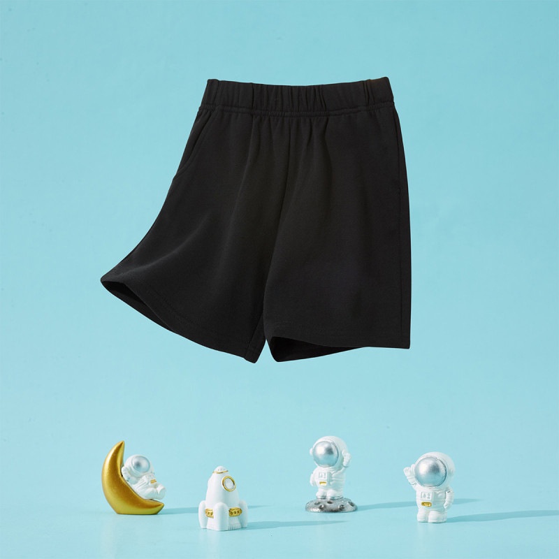 Quần Short Trẻ Em 90-160cm Cotton Nguyên Chất Mùa Hè Mỏng Phong Cách Nam Nữ Đen Rời Thoáng Khí Quần Áo Trẻ Em Thể Thao Hợp Thời Trang Quần Năm Điểm DVOG