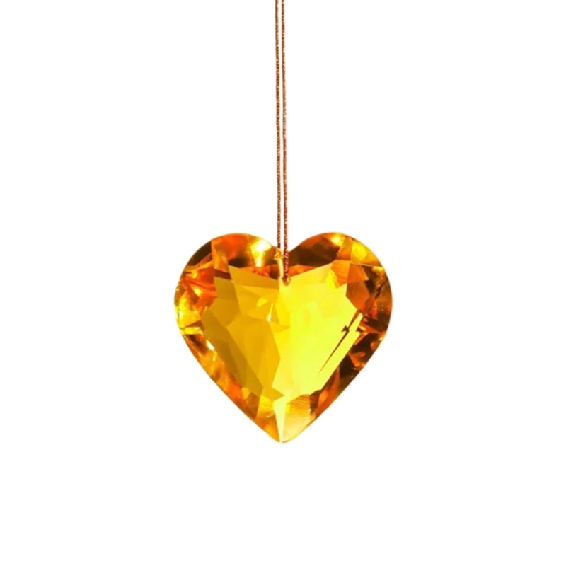 Ff 4 5cm pha lê trái tim lăng kính suncatchers cửa sổ sun catchers cửa hiên treo đồ trang trí cầu vồng nhà sản xuất mặt dây chuyền