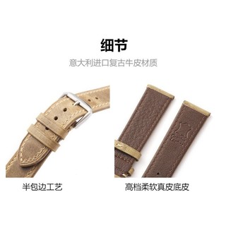 Dây Da Mờ Ý Chính Hãng 18 / 19 / 20 / 21 / 22mm Retro Màu Sáp Dầu Da Dây Đeo Đồng Hồ Vòng Tay Siêu Mỏng