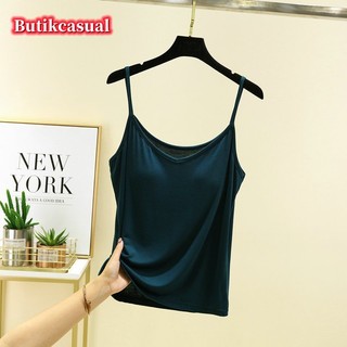 Phụ Nữ Ngực Miếng Lót Cổ Chữ V Camisole modal cotton Trơn Camisoles 2025 Mùa Hè Mỏng Áo Thường Ngày
