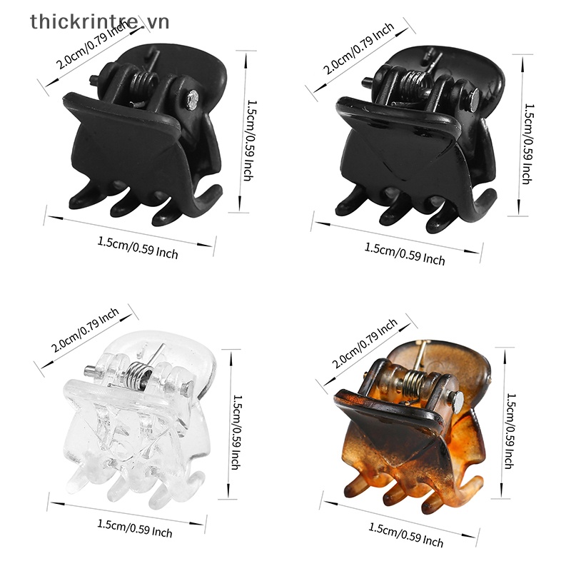 THI 10 Cái / lốc Kẹp Tóc Cho Nữ 1.0 1.5cm Nhỏ Đen Nâu Trong Suốt Móng Vuốt Nhựa Trẻ Em Tạo Kiểu Tóc Phụ Kiện VN