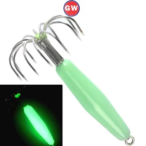 1 Mồi Giả Câu Cá Hình Con Mực Phát Sáng Trong Tối 12 / 16 / 25 / 35g