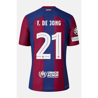 Áo thun bóng đá sân nhà Barcelona 2023-2024, Phiên bản Plus Size với hình in Lewandowski