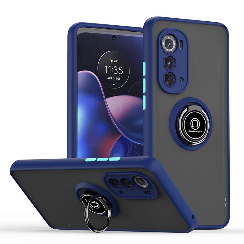 Dành Cho Motorola Edge + 2022 2023 2021 Vỏ Mờ Mờ Có Giá Đỡ Vòng Xoay Ốp Lưng TPU Chống Sốc