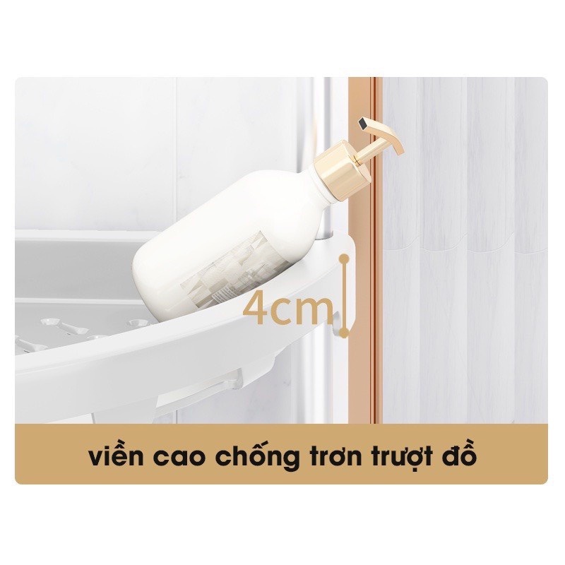Kệ để đồ đa năng nhà tắm,bếp-kệ để góc gọn 3-4 tầng chất liệu khung kim loại chống gỉ chân có bánh xe di chuyển tiện lợi