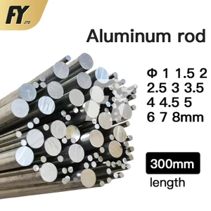 Thanh nhôm FUYI Φ Đường kính 1-8mm Chiều dài 300mm Thanh tròn nhôm thẳng chất lượng cao 1 1.5 2 2.5 3 3.5 4 4.5 5 6 7 8mm