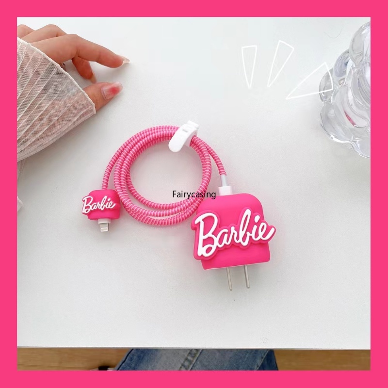 Ốp Điện Thoại Silicon Họa Tiết Búp Bê Barbie Thời Trang Thay Đổi Đầu Sạc USB Cho iPhone 18W / 20W 15 14 13 12 11 Pro Max