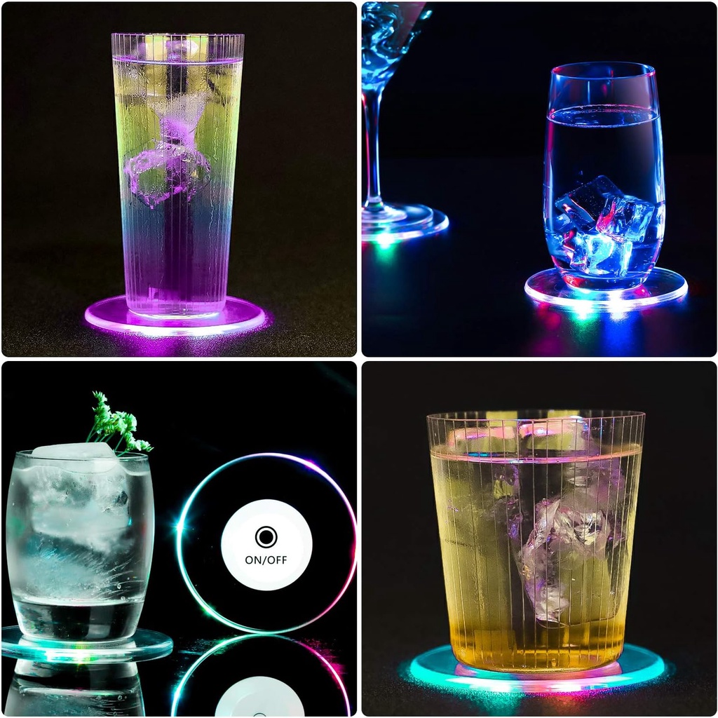 Miếng Lót Ly Có Đèn LED 3 Chế Độ Dùng Trang Trí Tiệc