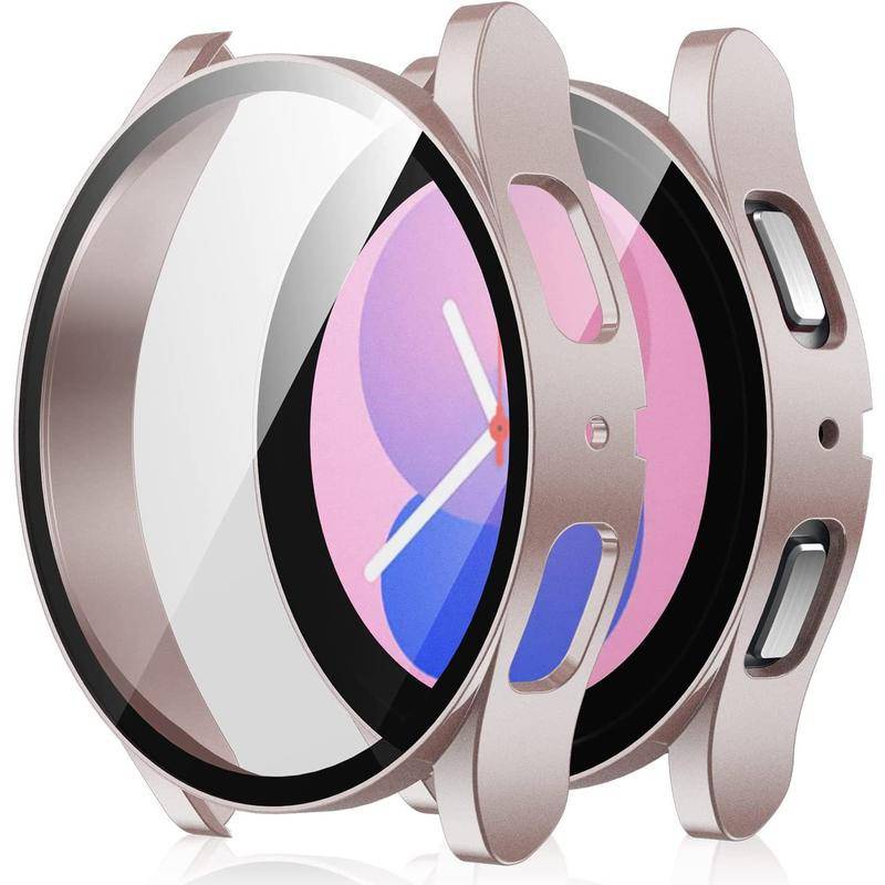 Kính cường lực + Vỏ PC cho Samsung Galaxy Watch 6 44mm 40mm Khung rỗng Ốp lưng bảo vệ Galaxy Watch6 Phụ kiện