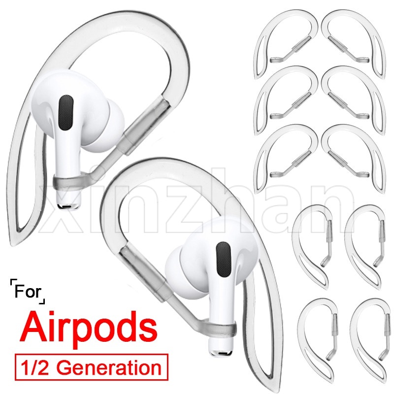 Móc tai nghe trong suốt tương thích cho apple airpods 1 thế hệ 2 / kẹp vòng đeo thể thao / móc tai chống mất silicone / nắp bảo vệ tai nghe bluetooth chống rơi