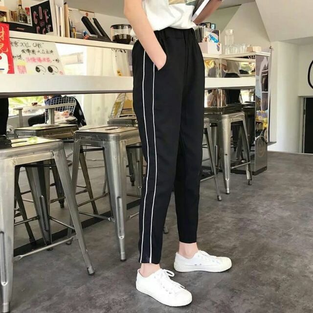 Quân thể thao 2 sọc ống suông unisex