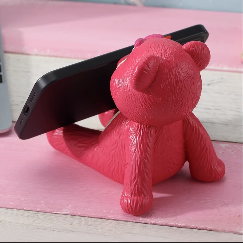 Phim hoạt hình gấu dâu giá đỡ điện thoại di động lotso máy tính bảng lười biếng đứng điện thoại hình búp bê