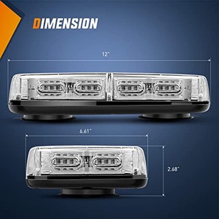 Đèn LED cảnh báo nguy hiểm 12 inch 48 bóng, gắn từ tính, 12-24V, nhấp nháy khẩn cấp