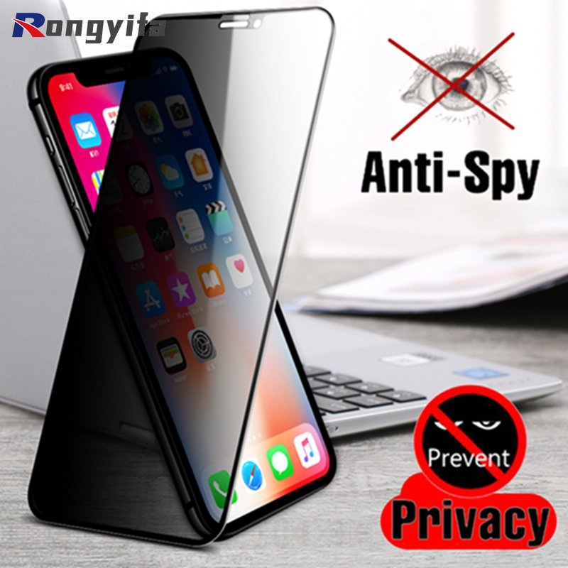 Ốp Điện Thoại Kính Cường Lực 9D Chống Nhìn Trộm Cho iPhone 14 Plus 13 12 11 Pro Max Mini XS Max XR X 7 8 6 6s Plus