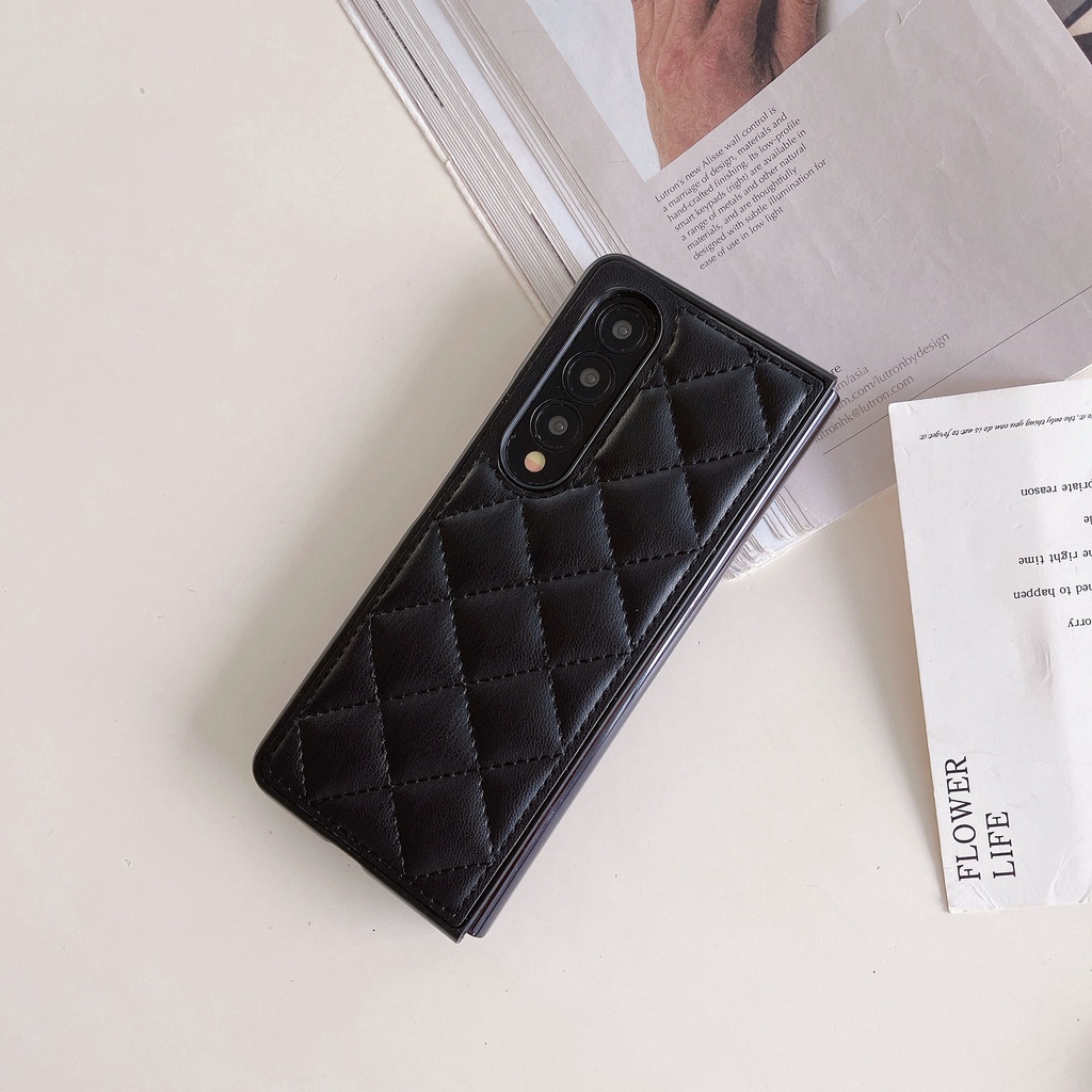 Thời trang Thiết kế độc đáo Vỏ điện thoại gấp da cừu cho Samsung Galaxy Z Fold 3 Z Fold 4 5G Vỏ cho Z Fold3 Thiết kế phong cách xu hướng Đơn giản Vỏ bảo vệ chống móc