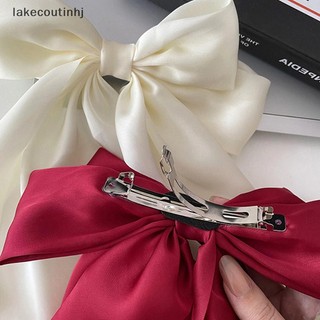 Lakecou Nơ Ruy Băng Kẹp Tóc Mũ Đơn Giản Thanh Lịch Sa Mùa Xuân Kẹp Cố Định Retro Đảng Mũ Đội Đầu Tóc Đỏ Phụ Kiện tinhj