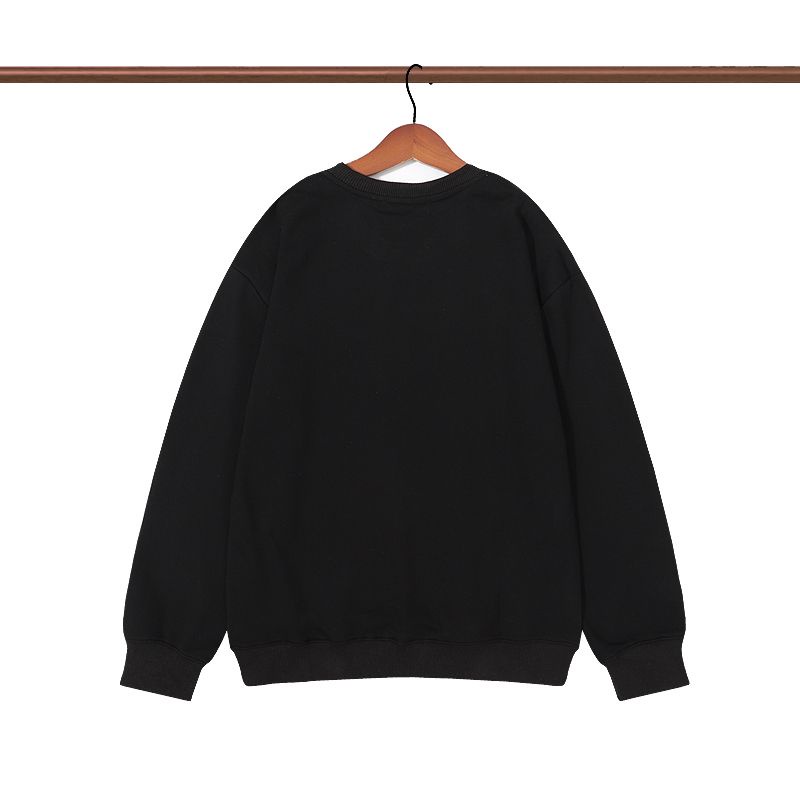 2023 Áo khoác hoodie Mông Cổ mới nam nữ có cotton nguyên chất cổ tròn in chữ huy hiệu áo sơ mi dáng rộng thông thường