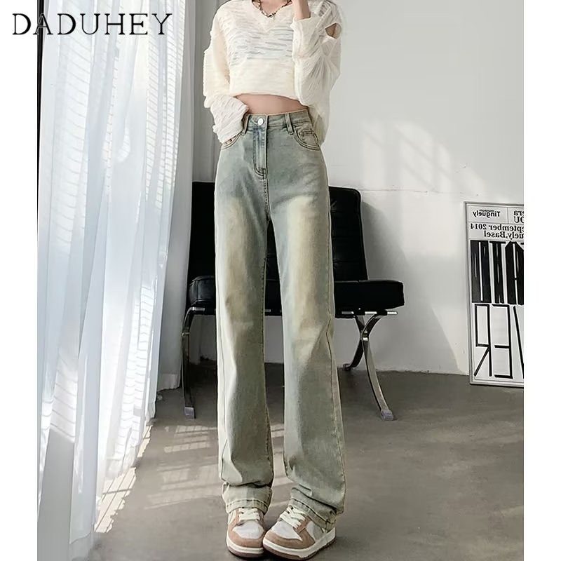 Ảnh Quần jean DADUHEY lưng cao dáng rộng phong cách thời trang Mỹ ấn tượng cho nữ 2