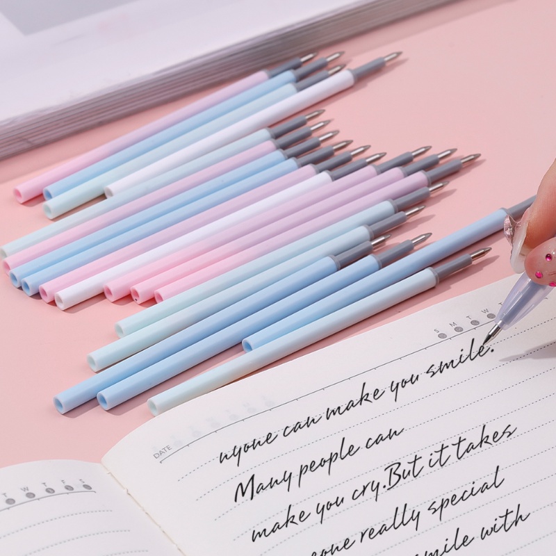 Set 10 / 20 Ruột Bút Mực Gel / Macaron Thay Thế Màu Đen Tiện Dụng Cho Học Sinh / Văn Phòng