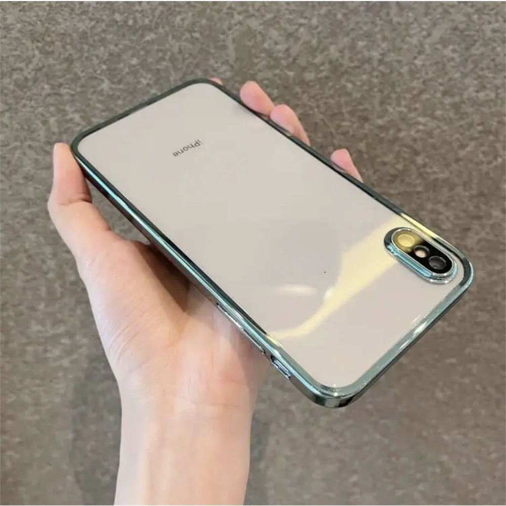 Ốp Điện Thoại TPU Mềm Trong Suốt Mạ Điện Chống Sốc Chống Rơi Cho iphone 6S / 7 / 8Plus X / XS XR XS MAX
