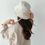 Mũ ngư dân ESSENCEH, Mũ chống nắng dây chống nắng màu trơn, Ins buộc dây mỏng Mũ xô ngoài trời