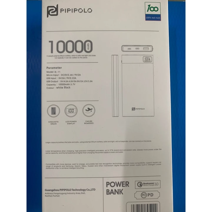 Sạc dự phòng 20W PIPIPOPO Pin/Sạc dự phòng 10000mah New Hỗ trợ Sạc nhanh PD – 3