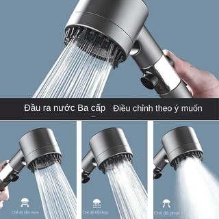 Vòi Sen Tăng Áp - Đầu Vòi Hoa Sen Mát Xa- 4 Trong 1 - 3 Chế Độ Áp Suất Cao Tiết Kiệm Nước - Lõi Cotton Lọc Cho Nhà Tắm