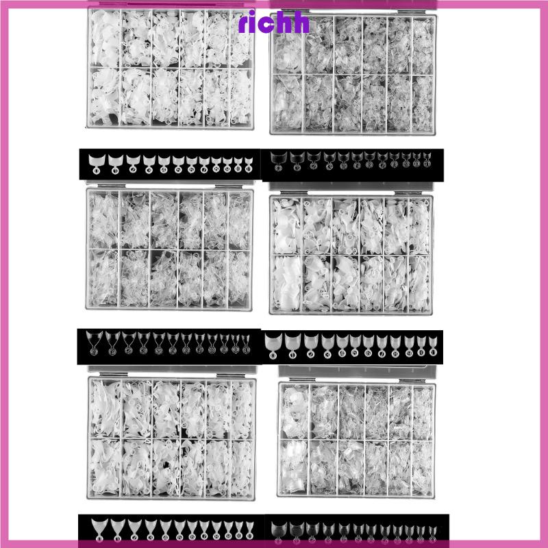Richh gói 600 móng tay giả nửa bìa mẹo làm móng tay ngắn mở rộng móng tay tự nhiên