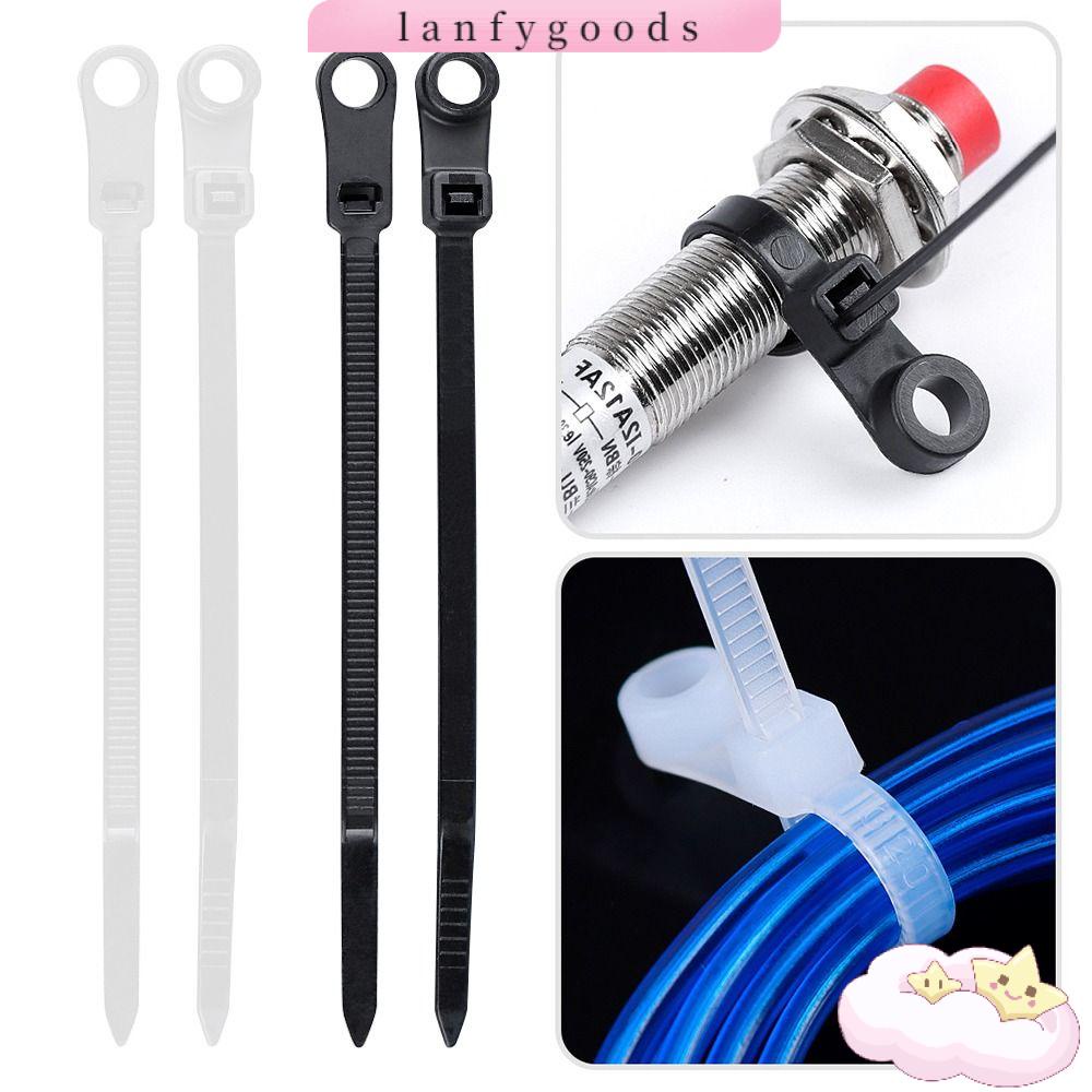 Lanfy 100 cái dây cáp lỗ vít ties loại lỗ tròn nylon tie snap binding ...