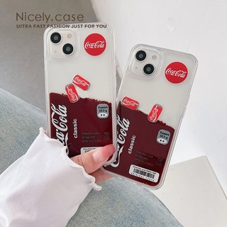COCA COLA Ốp Điện Thoại Acrylic Chống Sốc Phối Kim Tuyến Nước Cho iPhone 14 13 Mini 12 11 Pro Max X Xr Xs Max 6 7 8 Plus 12Mini Se